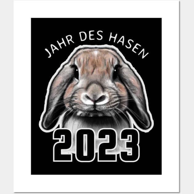 YEAR OF THE RABBIT in German, 2023 Wall Art by Decamega